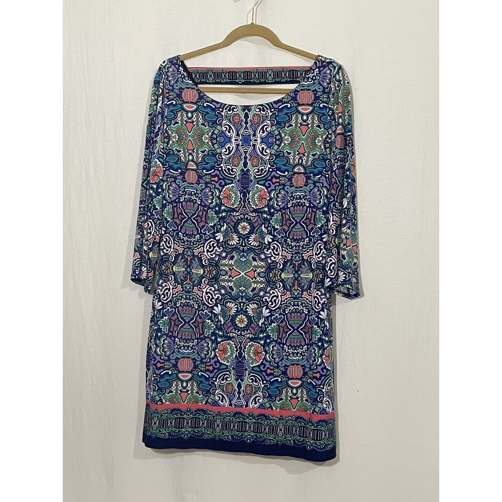 Laundry by Shelli Segal Multicolored Paisley Sheath Shift Dress Size L
